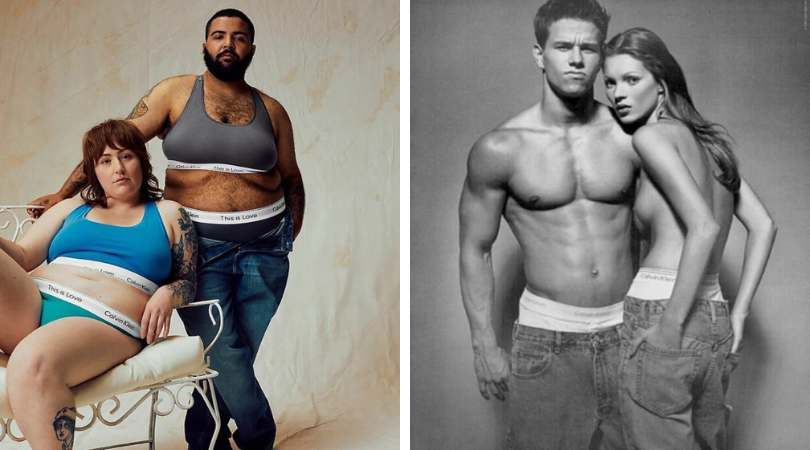 Calvin Klein’s plus-size underwear ad mocked, compared to 1992 topless Kate Moss, Mark Wahlberg campaign