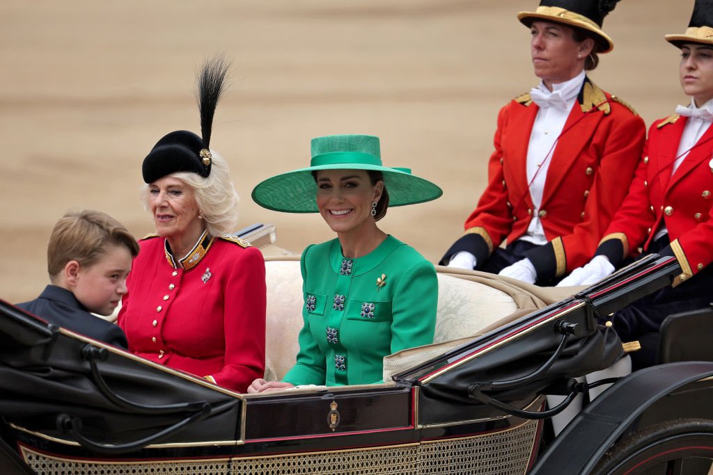 Kate Middleton rides in Carriage during Trooping the Colour Debut as