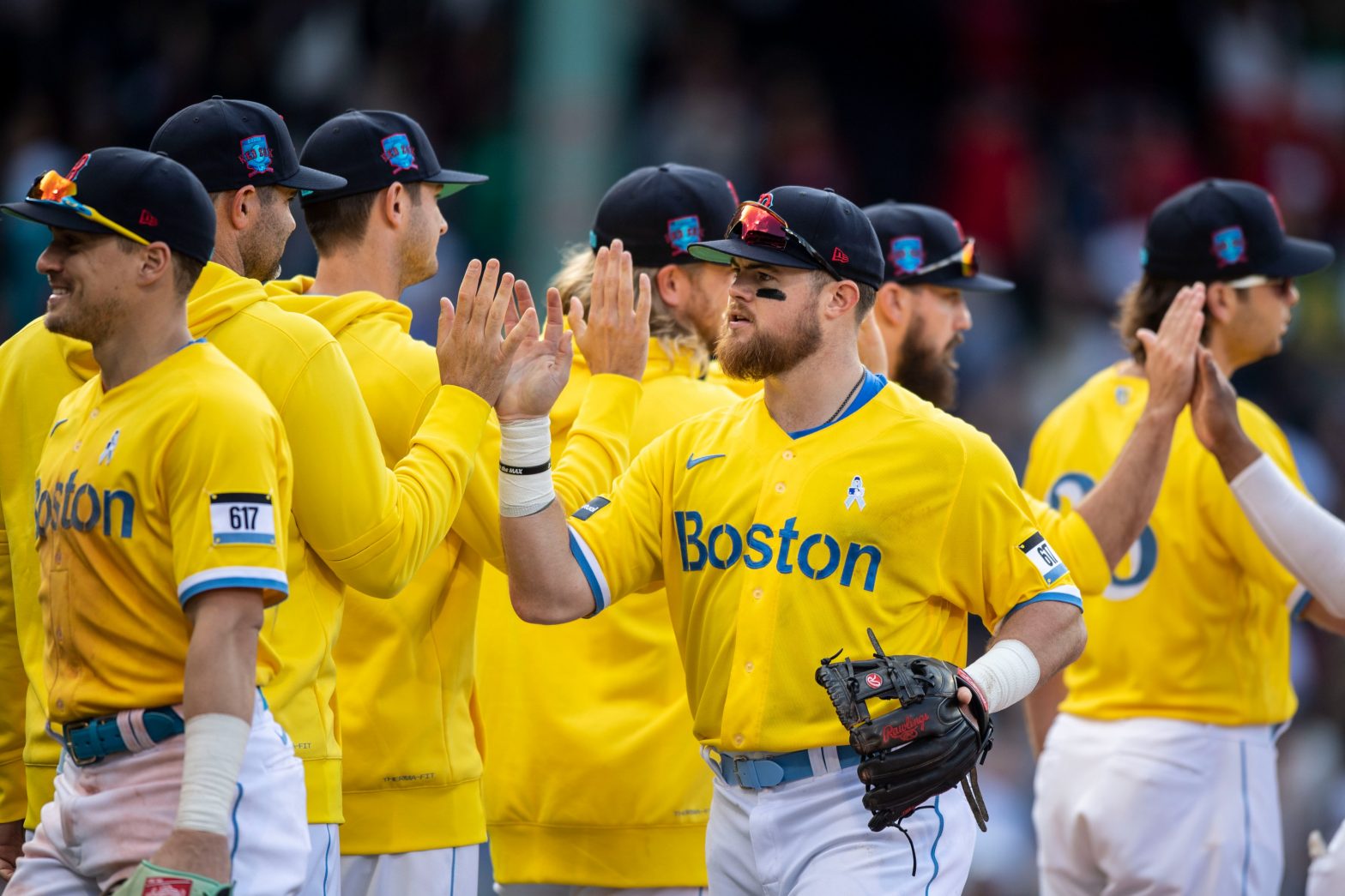 Why did the Red Sox wear yellow and blue against New York Yankees instead of iconic red and navy?