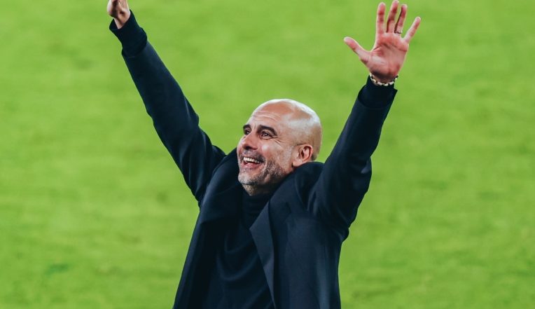 Pep Guardiola walks to Inter Milan’s Simone Inzaghi after Manchester City’s Champions League final win: Watch video