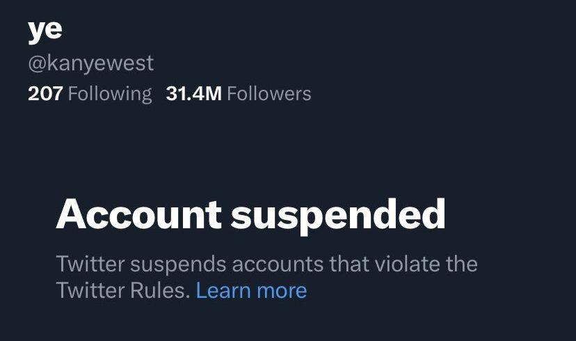 Kanye West’s Twitter account suspended again after being reinstated for an hour