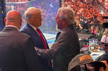 Guy Fieri happily greets Donald Trump at UFC Las Vegas, receives backlash | Photos
