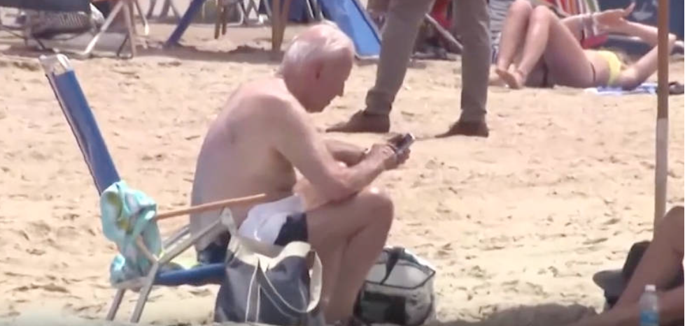 Shirtless Joe Biden on beach sunbathing in Delaware gets trolled | Video