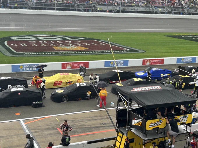 Is the Nascar race at Michigan delayed?
