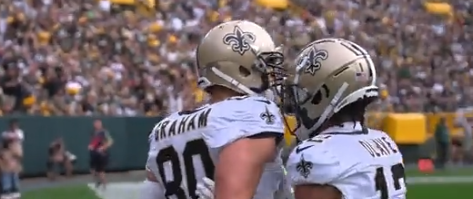 Jimmy Graham rolls back the years to collect a New Orleans Saints touchdown: Watch Video