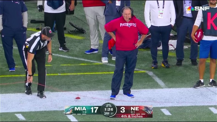 Bill Belichick angrily throws challenge flag in New England Patriots vs Miami Dolphins | Watch Video