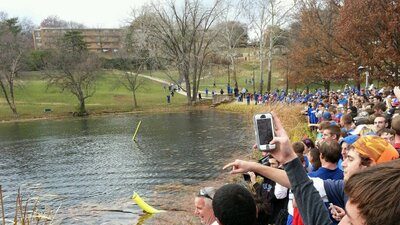 “Potter Lake Time!”: Fans react as Kansas Jayhawks continue tradition with goalpost dive for second year | Watch video