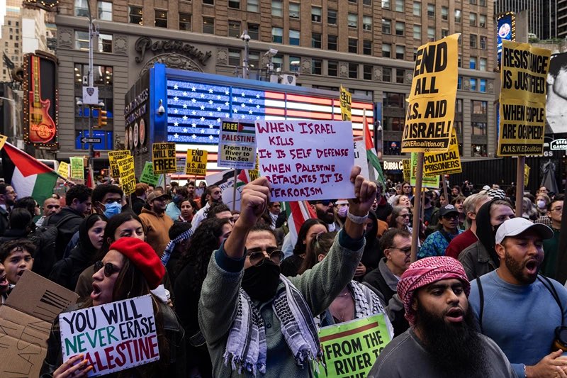 Pro-Palestine rally in New York City blames Israel for attack by Hamas | Watch video