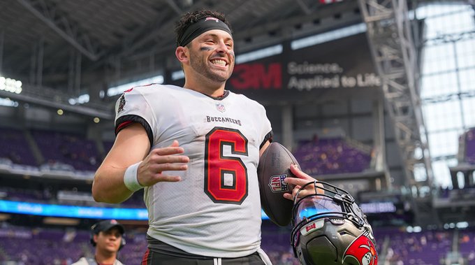 Baker Mayfield’s NSFW comment caught on hot mic during Buccaneers vs Saints game