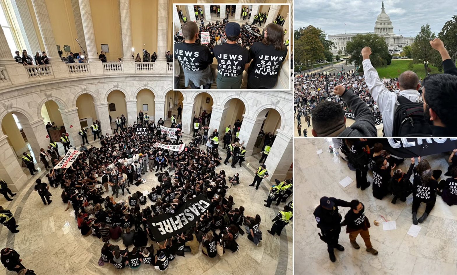 ‘Not in our Name’: Jewish pro-Palestinians flood US Capitol Rotunda demanding ceasefire, several arrested | Watch video