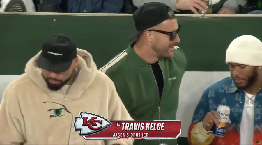 Travis Kelce spotted watching brother Jason Kelce play for New York Jets vs Philadelphia Eagles | Watch video