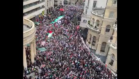 Thousands of pro-Palestinian supporters marched in central London | Watch Video