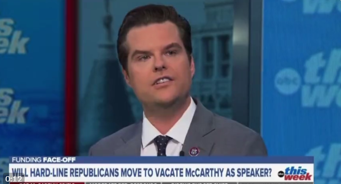 Matt Gaetz plans to vote to remove Kevin McCarthy as House Speaker this week