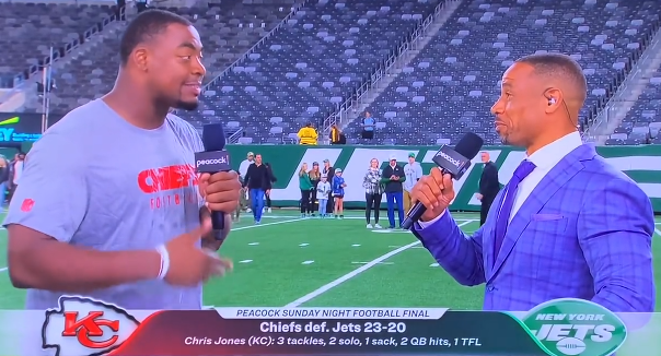 Rodney Harrison slammed for trying to get Chris Jones to trash talk about Zach Wilson in postgame interview