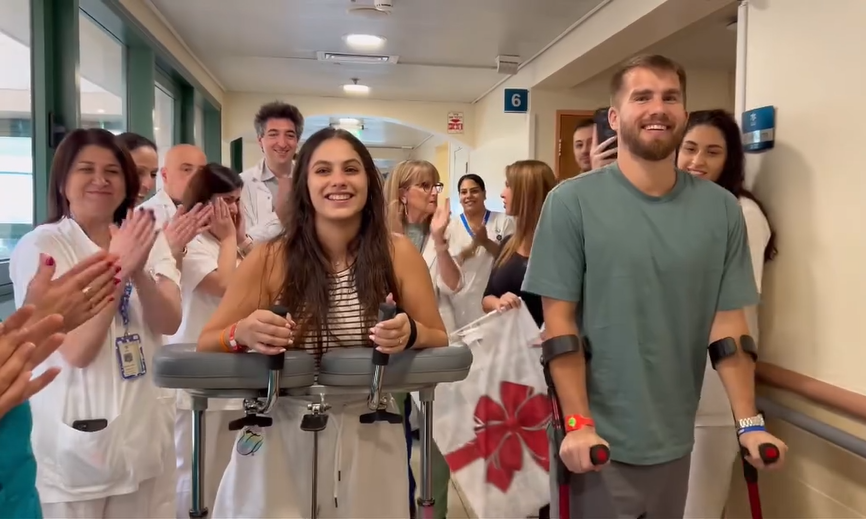Who are Ben Binyamin and Gali Segal? Engaged couple released from hospital after both losing a leg at the music festival| Watch Video