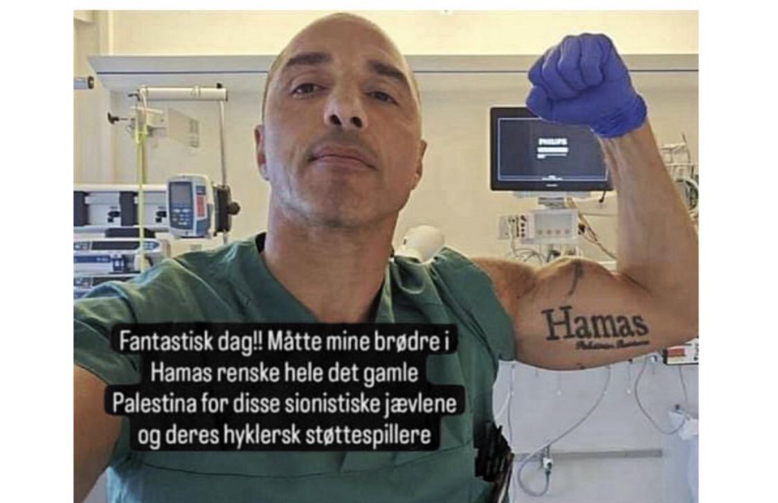 Who is Sam Suleiman? Intensive care nurse poses with Hamas-praising tattoo at Norwegian hospital