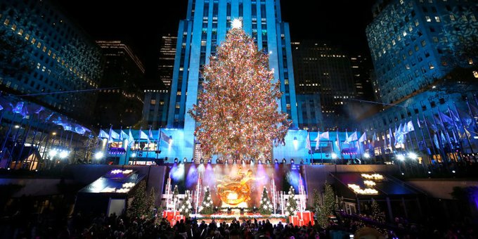 Pro-Palestinians gather around Rockefeller Center Christmas tree lighting in solidarity with Gaza | Watch video