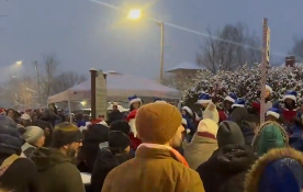 Pro-Palestinian protesters disrupt Christmas tree lighting celebration in Ypsilanti, Michigan | Watch Video