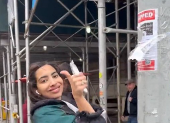 Who is Farida El Hefni aka Farida Ibrahim? Columbia University student caught tearing down posters of kidnapped Israeli civilians by Hamas