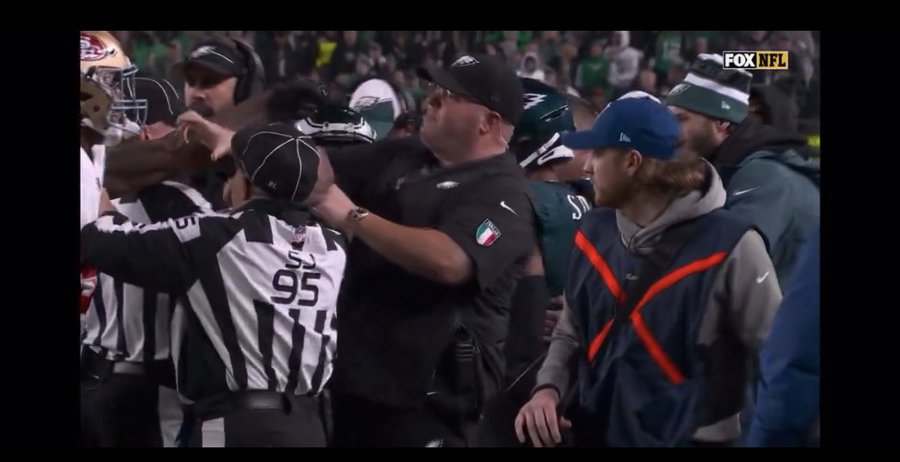 Philadelphia Eagles security officer Dom DiSandro thrown out of the game vs San Francisco 49ers | Watch video